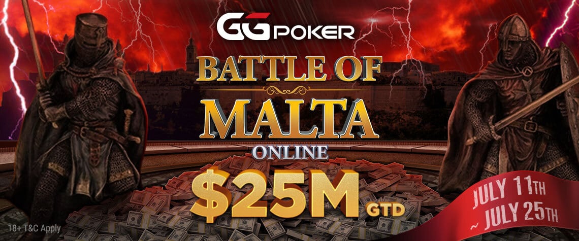 La Batalla de Malta Online, con una Garantía de $25M, Se Llevará a Cabo en GGPoker a Partir del 11 de Julio