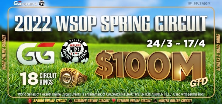 GGPoker Anuncia el $100M Guaranteed WSOP Spring Online Circuit